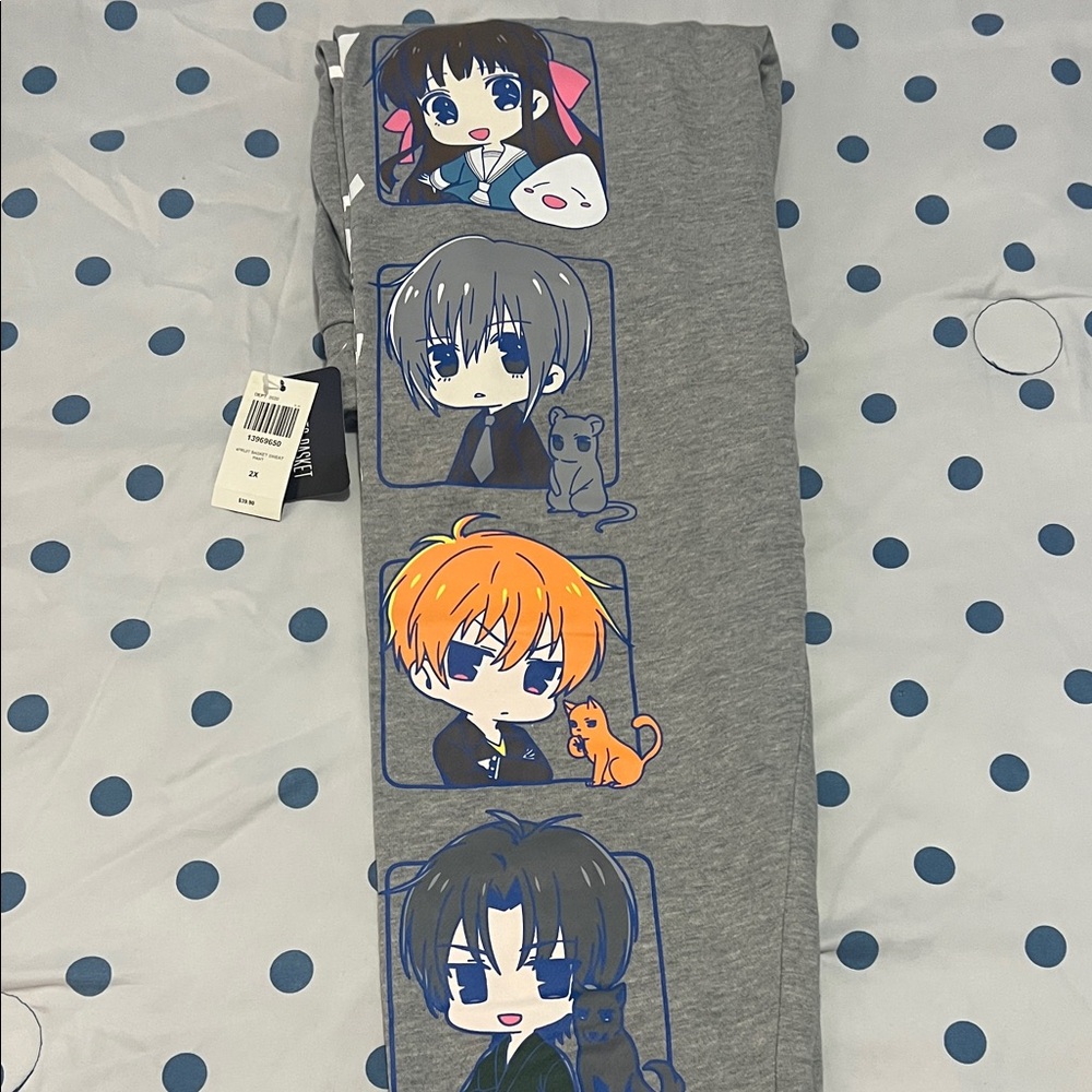 Fruits Basket Gray Character Graphic Sweatpants with Tohru, Kyo, Yuki & Shigure